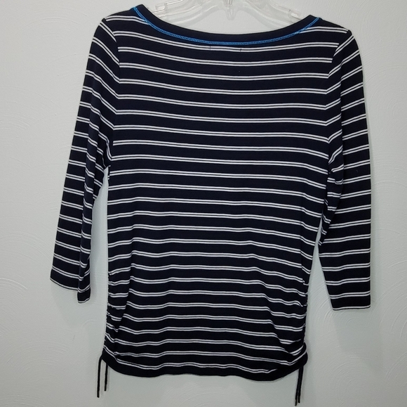 Chaps Striped 3/4 Sleev Top - Picture 2 of 4